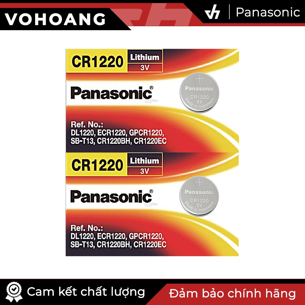 2 Pin Panasonic CR1220 dùng cho máy tính bỏ túi, remote, đồng hồ, nhiệt kế, v.v…