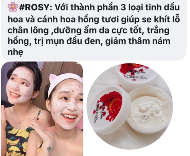 Mặt nạ tươi sữa và hoa hồng Handmade