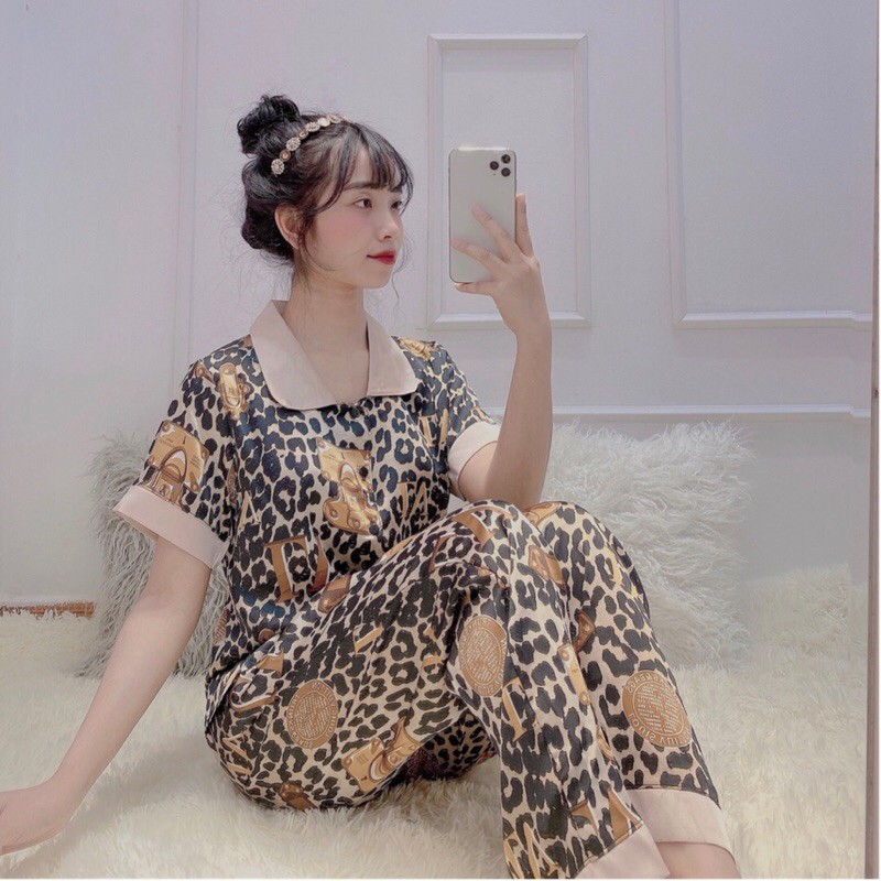 Bộ đồ Pijama lụa Bộ lụa satin tay ngắn-quần dài cao cấp