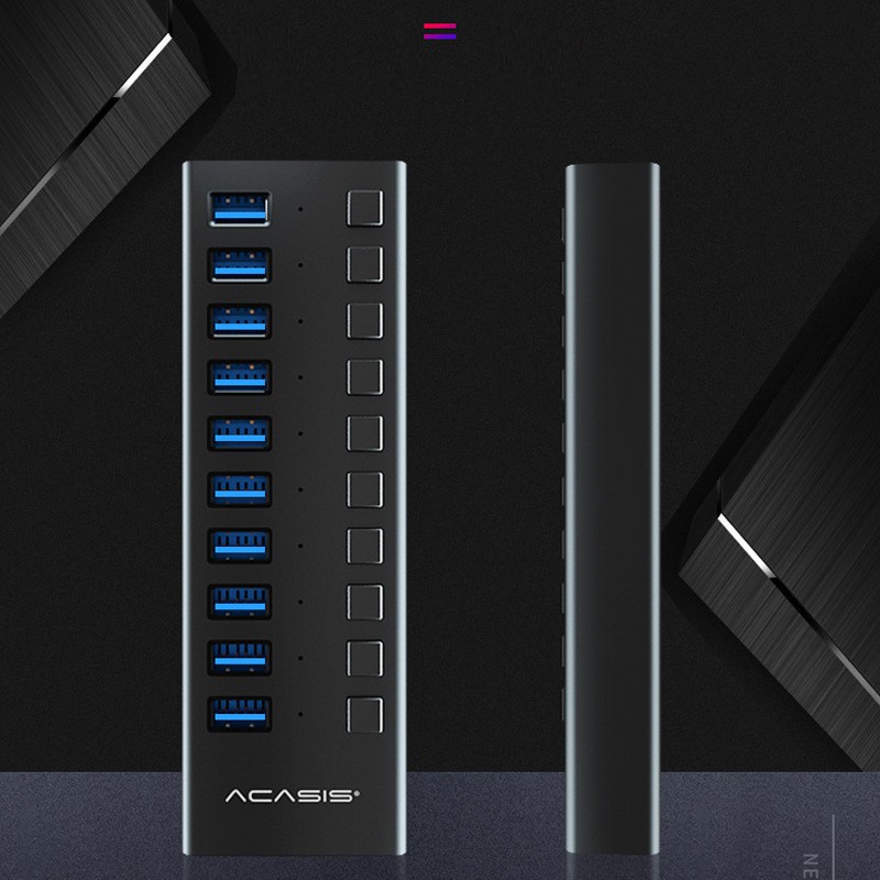 Bộ Chia 10 cổng USB 3.0 ACASIS (HUB USB) có nguồn riêng