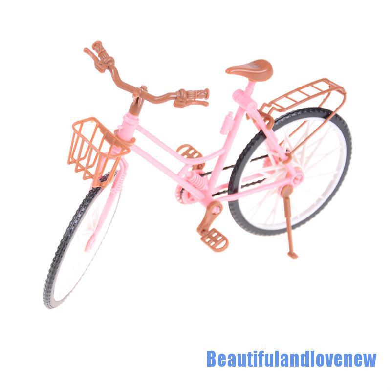 Đồ chơi mô hình xe đạp màu hồng có thể tháo rời dành cho nhà búp bê