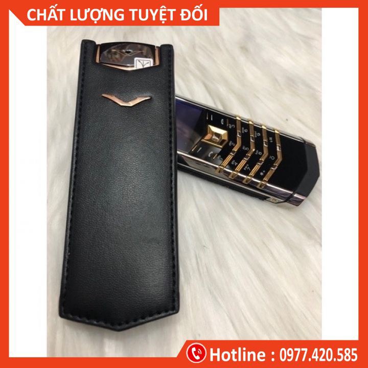 Bao Da Nắp Gấp Vertu Singnature S Dập Vân Trơn⚡