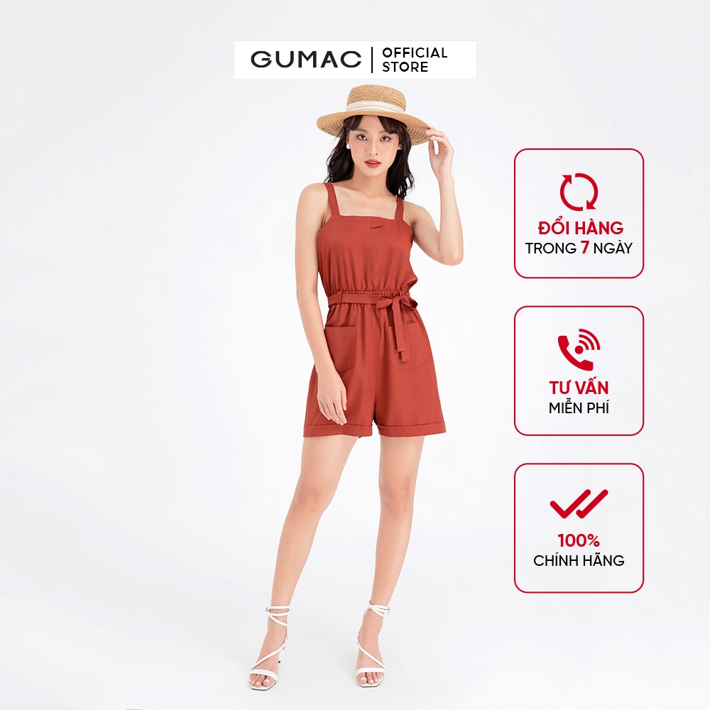 [Mã WABRG208 giảm 10% tối đa 50k đơn từ 250k] Jumpsuit 2 dây eo chun GUMAC DB697