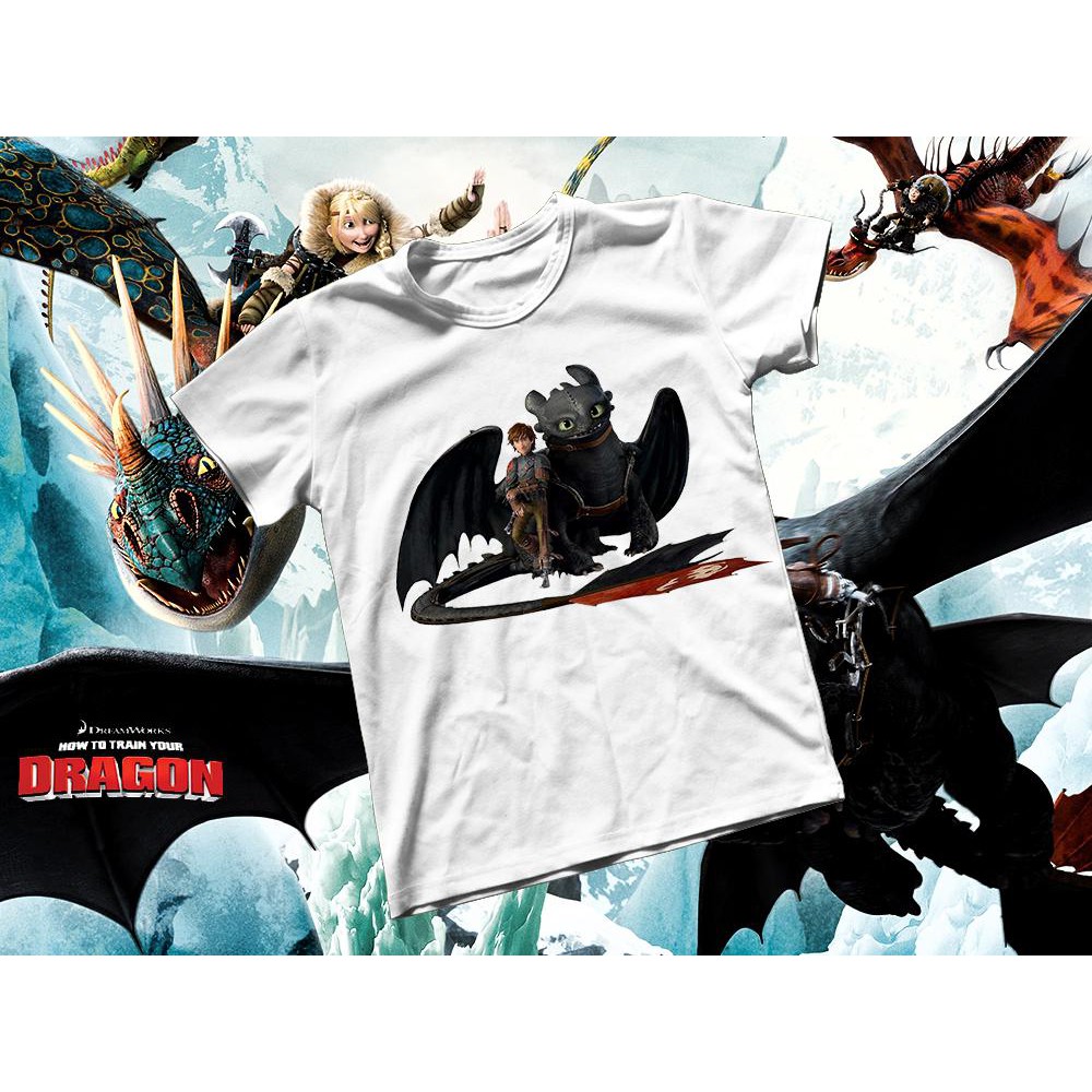 Áo thun Cotton Unisex - Movie - How To Train Your Dragon - Răng sún và hiccup