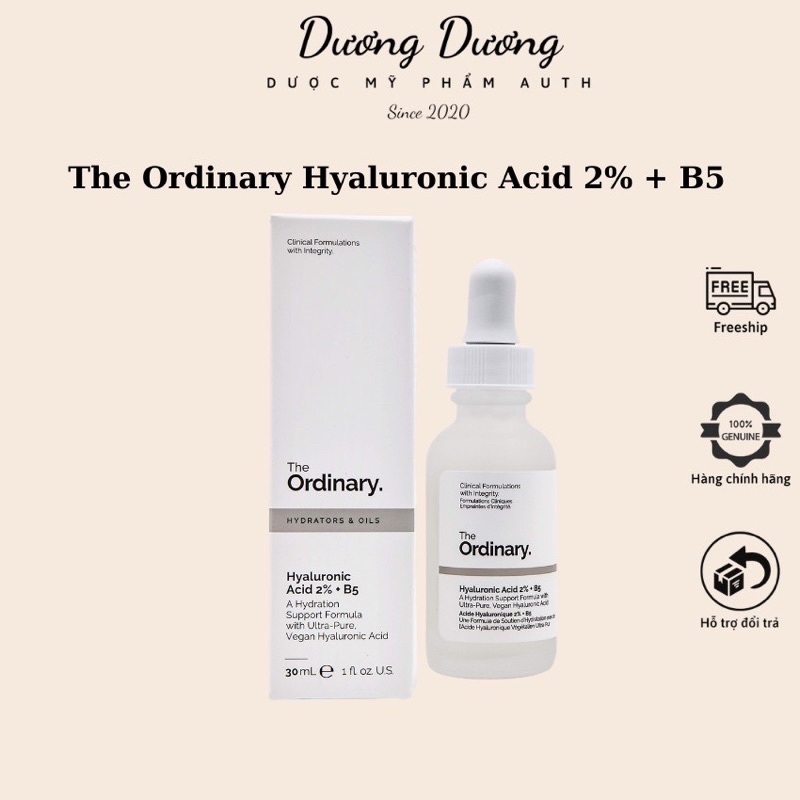 Tinh chất cấp nước, phục hồi da The Ordinary Hyaluronic Acid 2% + B5 30ml