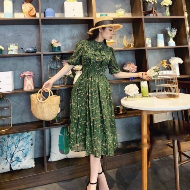 Đầm voan hoa đẹp - đầm voan hoa duyên dáng