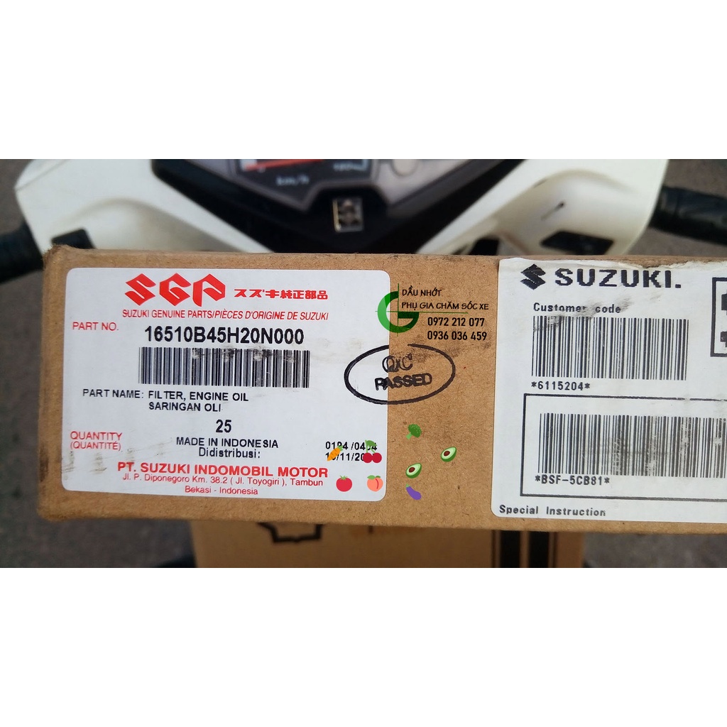 Lọc nhớt chính hãng Suzuki Raider 150/ Satria F 150, GSX, Bandit, Impulse...