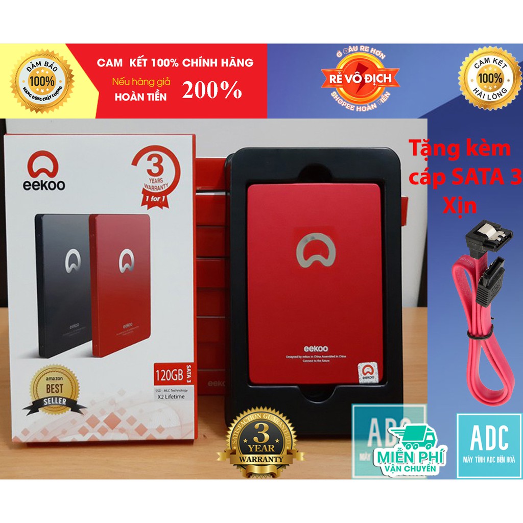 SSD 120G EEKOO - TẶNG KÈM CÁP SATA - MỚI 100% CHÍNH HÃNG - SATA3 6GB/s - ĐỌC GHI TỐC ĐỘ CAO | BigBuy360 - bigbuy360.vn