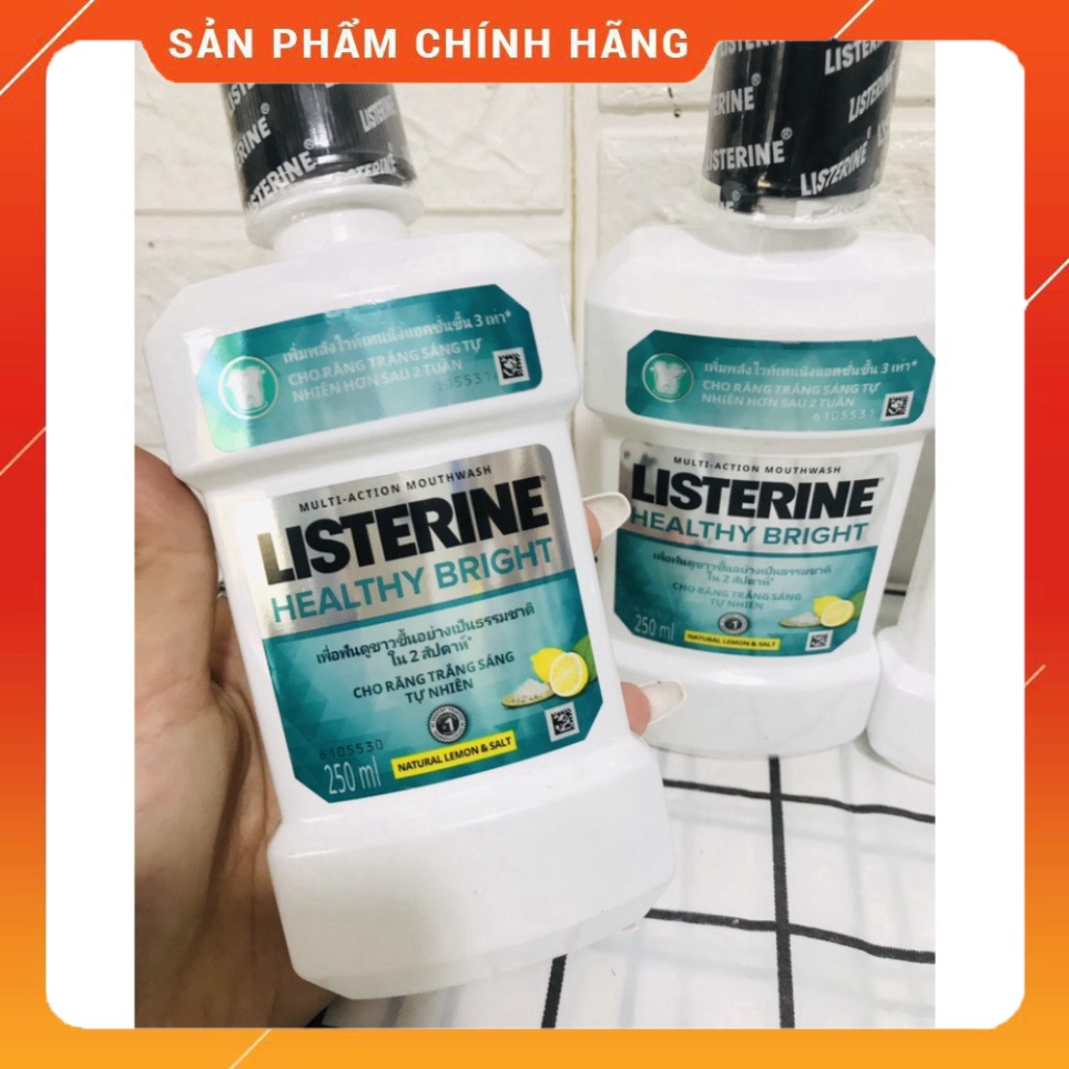 Nước súc miệng Listerine Healthy Bright  trắng sáng 250ml