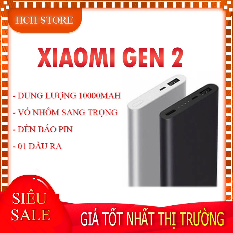 Sạc Dự Phòng - Sạc Dự Phòng Xiaomi Gen 2 10000mAh - Nhỏ gọn