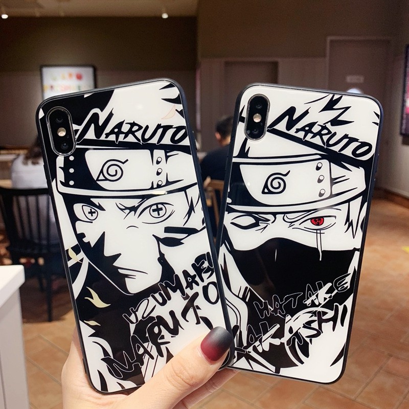 Ốp lưng iphone kính cường lực naruto cho iphone 6 đến 11 promax k186