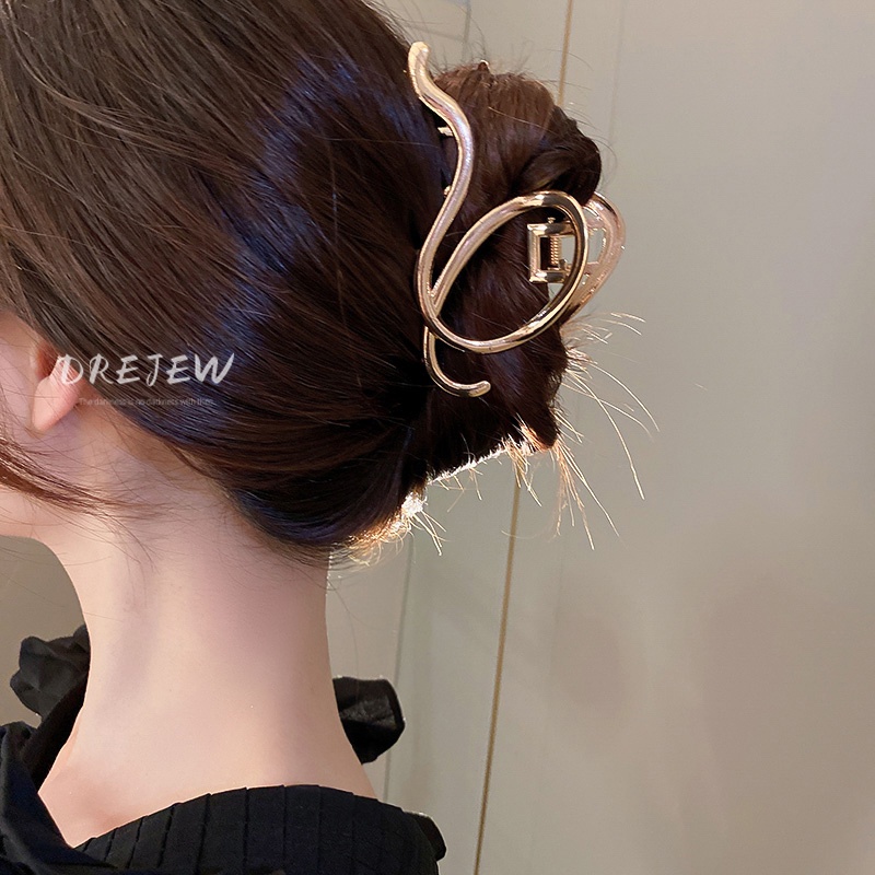 DREJEW Kẹp Tóc Kim Loại Họa Tiết Chữ Q Cá Tính Cao Cấp Cho Nữ