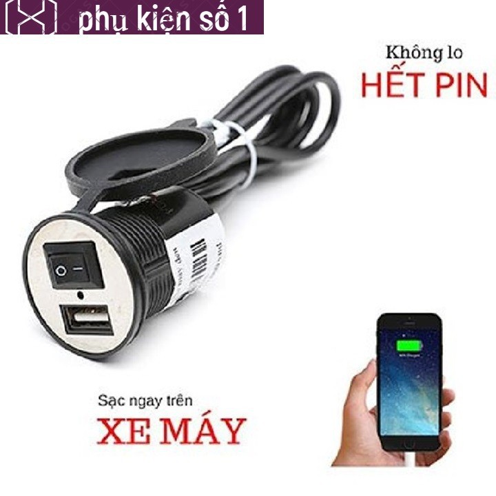 SẠC ĐIỆN THOẠI GẮN TRÊN XE MÁY DÙNG NGUỒN ẮC QUY 12V