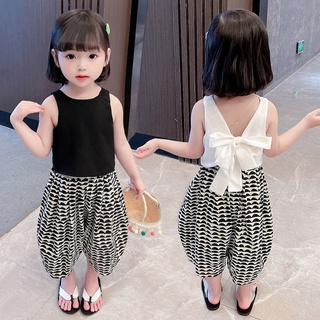 Bộ đồ cô gái mùa hè mỏng 2021 phong cách phương tây mới quần áo thời trang bé gái ba tuổi bé gái bộ đồ hai mảnh mùa hè