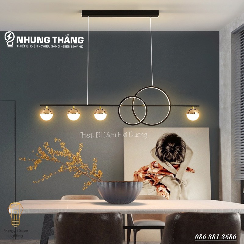 Đèn Thả 6 Bóng DGT-2096 Vàng ,DGT-1508 Đen - 3 Chế Độ Ánh Sáng - Decor Trang Trí Phòng Ăn,Phòng Khách Sang Trọng Cao Cấp