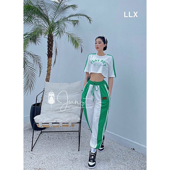 Set áo croptop + quần bom