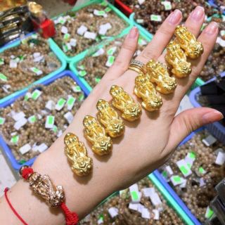 [Giá Sỉ ] Tỳ Hưu Bạc 925 Mạ 24K dùng xỏ vòng tay chuỗi