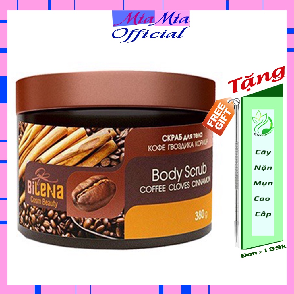 Tẩy Tế Bào Da Chết Body Cơ Thể Quế Hồi Cafe Nga Loại Bỏ Tế Bào Chết Làm Sạch Da Cơ Thể Tăng Cường Lưu Thông Máu