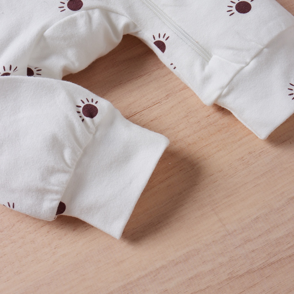 Áo Liền Quần Khóa Kéo + Quần Dài + Mũ Cho Bé Sơ Sinh