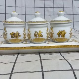 Bộ 3 chung nước có nắp thờ cúng