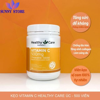 Viên nhai Vitamin C Heathy Care 500g - Tăng cường sức đề kháng, dùng cho trẻ nhỏ và người lớn- Sunny Store
