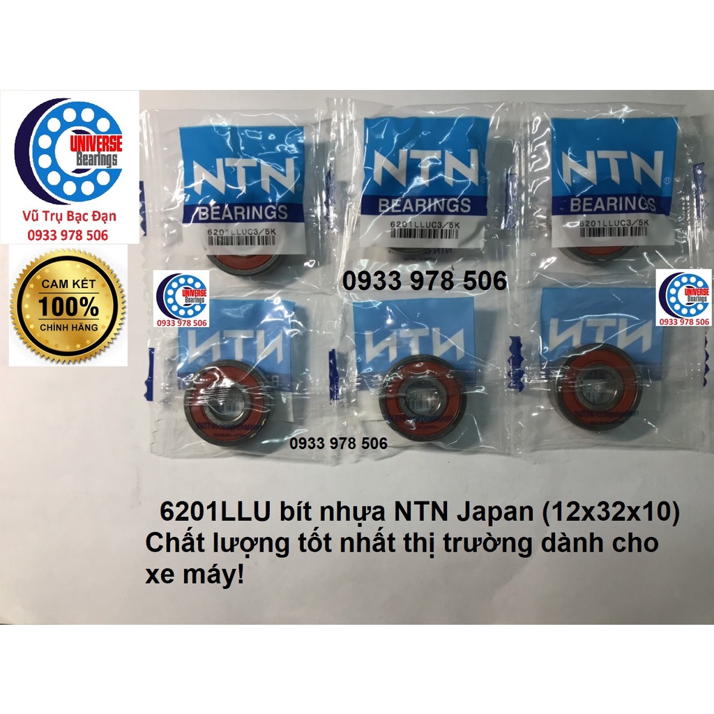 Vòng bi Bạc đạn NTN chính hãng dùng cho láp xe/ máy xe Honda, Yamaha...đủ các mã số:6201,6202,6203,6204,6001,6301,6302..