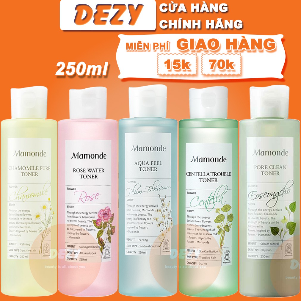 Toner Mamonde Diếp Cá Centella CHÍNH HÃNG Nước Hoa Hồng Toners Dưỡng Ẩm Da Dầu Mụn Da Khô Nhạy Cảm Tẩy Tế Bào Chết Dezy