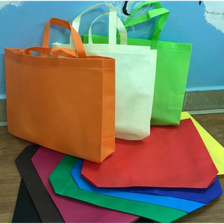 Túi Vải 2 quai hàng dầy chịu tải 20kg, túi vải không dệt ép nhiệt, tái sử dụng, không logo