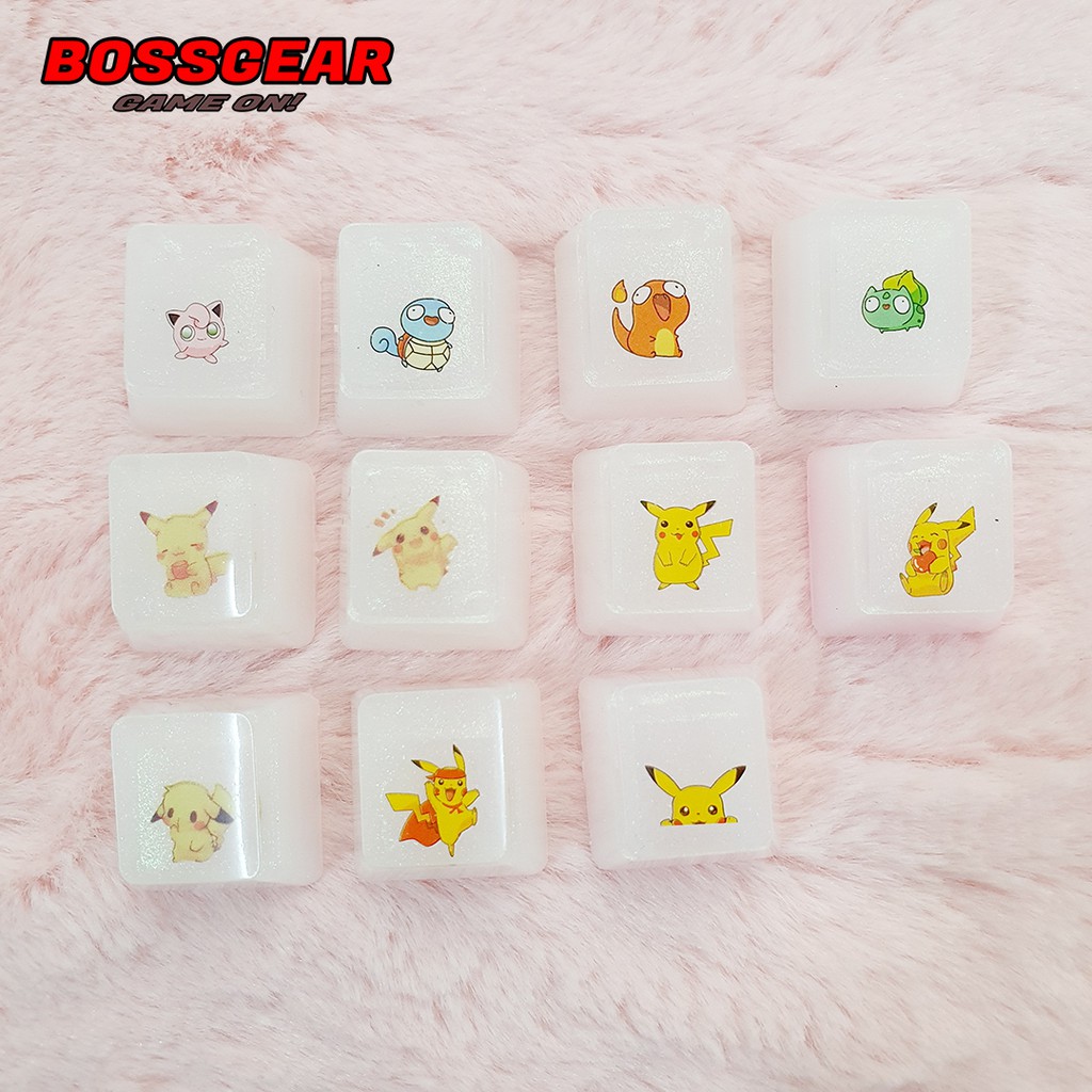 Keycap Lẻ hoạt hình Pikachu cực kỳ dễ thương cute OEM hoặc SA ( keycap resin độc lạ )( Keycap Artisan )