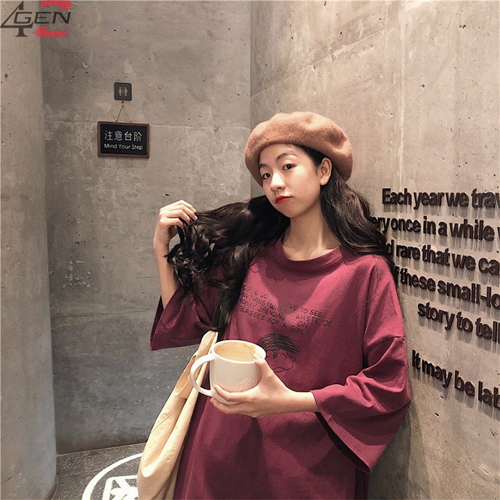 Áo thun nữ form rộng tay lỡ cổ tròn đẹp hàng Quảng Châu chất cotton xịn thời trang cá tính 2021 [ ao thun ] | BigBuy360 - bigbuy360.vn