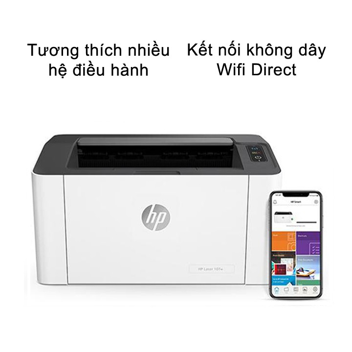 Máy in HP LASERJET PRO 107W 4ZB78A - Hàng chính hãng - Bảo hành 12 tháng | BigBuy360 - bigbuy360.vn