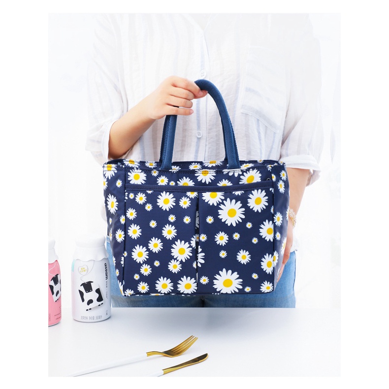 Túi giữ nhiệt đựng cơm, túi đựng hộp cơm văn phòng có quai xách vải không thấm nước SUZUKO BAGS TD03