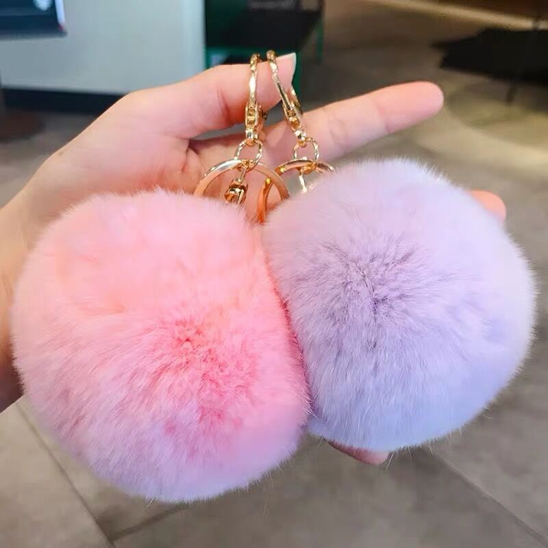 Móc Chìa Khóa Hình Trái Tim Bằng Bông Dễ Thương Đơn Giản