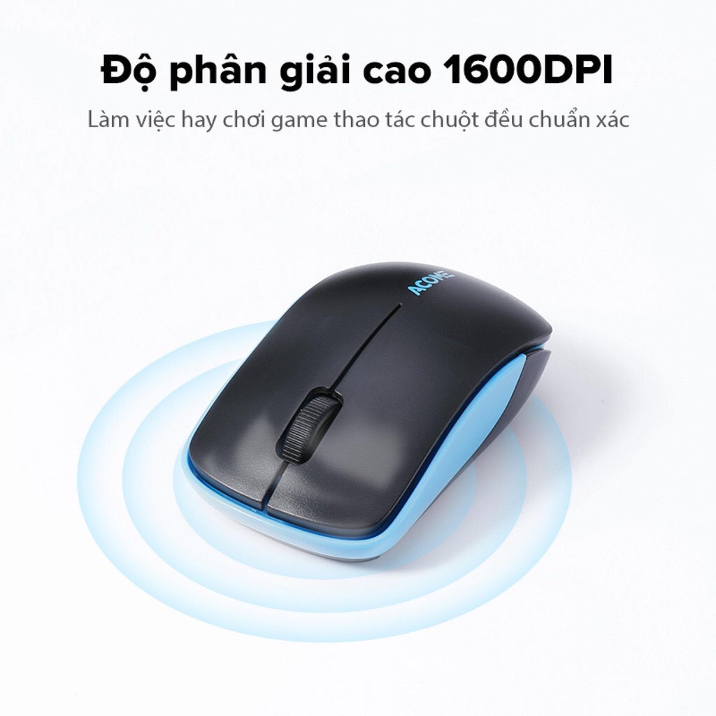 Bộ Bàn Phím Và Chuột Không Dây Nhỏ Gọn ACOME AKM2000 2.4GHz Độ Phân Giải 1600DPI Bảo Hành 12 Tháng