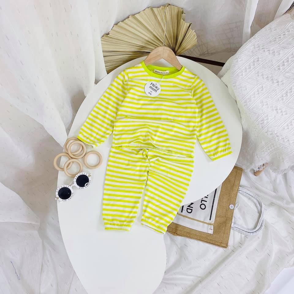 Bộ Cotton Dài Tay Cho Bé  Bộ Thu Đông Dài Tay Minky Mom SỌC Cho Bé Trai Bé Gái