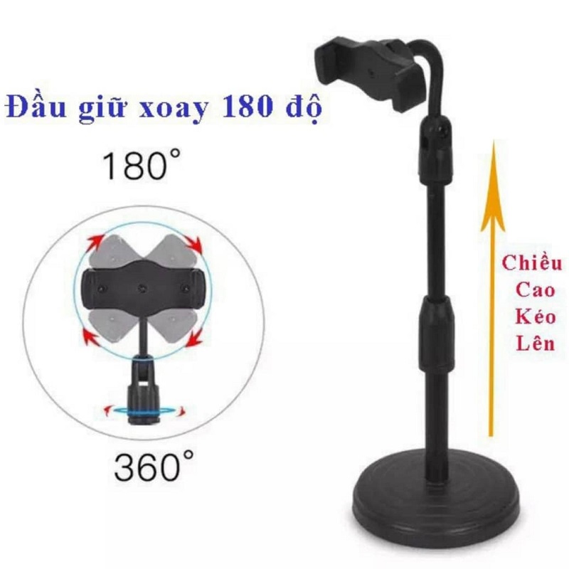 Giá Đỡ Điện Thoại livestream Xoay 360 Độ dùng để livestream , Học online, Quay Phim Ghi Hình Đa Dụng