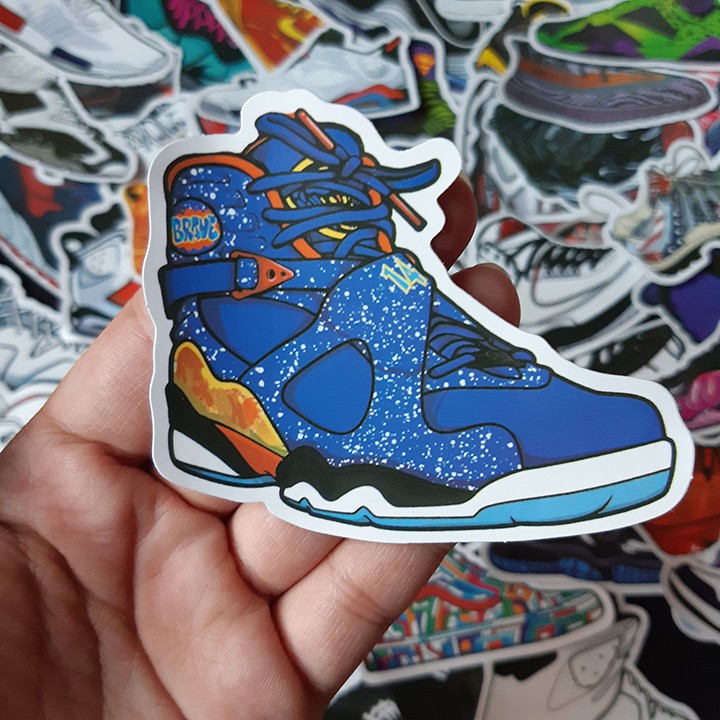 Bộ Sticker dán cao cấp chủ đề GIÀY SNEAKER - Dùng dán Xe, dán mũ bảo hiểm, dán Laptop...