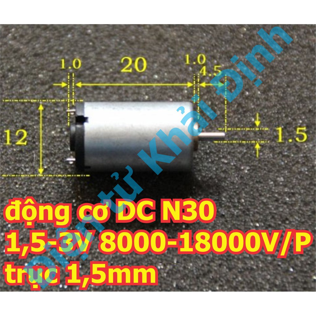 5 cái động cơ DC N30 1,5-3V 8000-18000V/P trục 1,5mm, dạng tròn kde2594