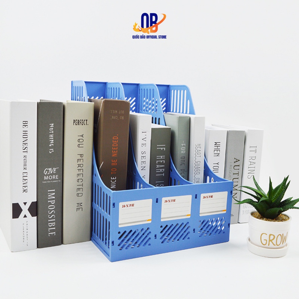 Giá đựng tài liệu - File đựng tài liệu 3 ngăn đứng Trà My, Xanh dương - 1 chiếc 15041