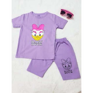 ĐỒ BỘ MÀU TÍM BÉ GÁI THOÁNG MÁT QUẦN LỬNG - HÌNH CHÚ VỊT