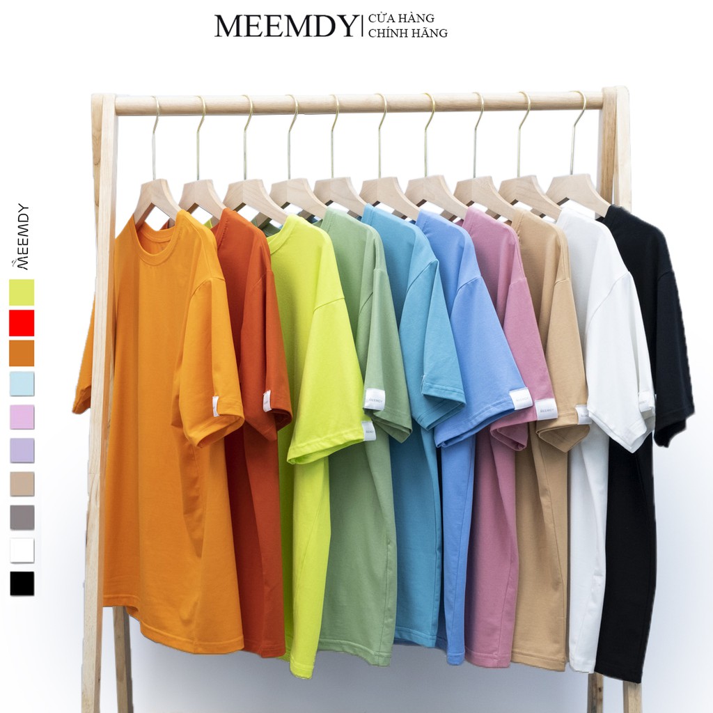 Áo thun Unisex  Basic Tee phông trơn nam nữ tay lỡ Free size form rộng 10 màu thương hiệu Meemdy | BigBuy360 - bigbuy360.vn
