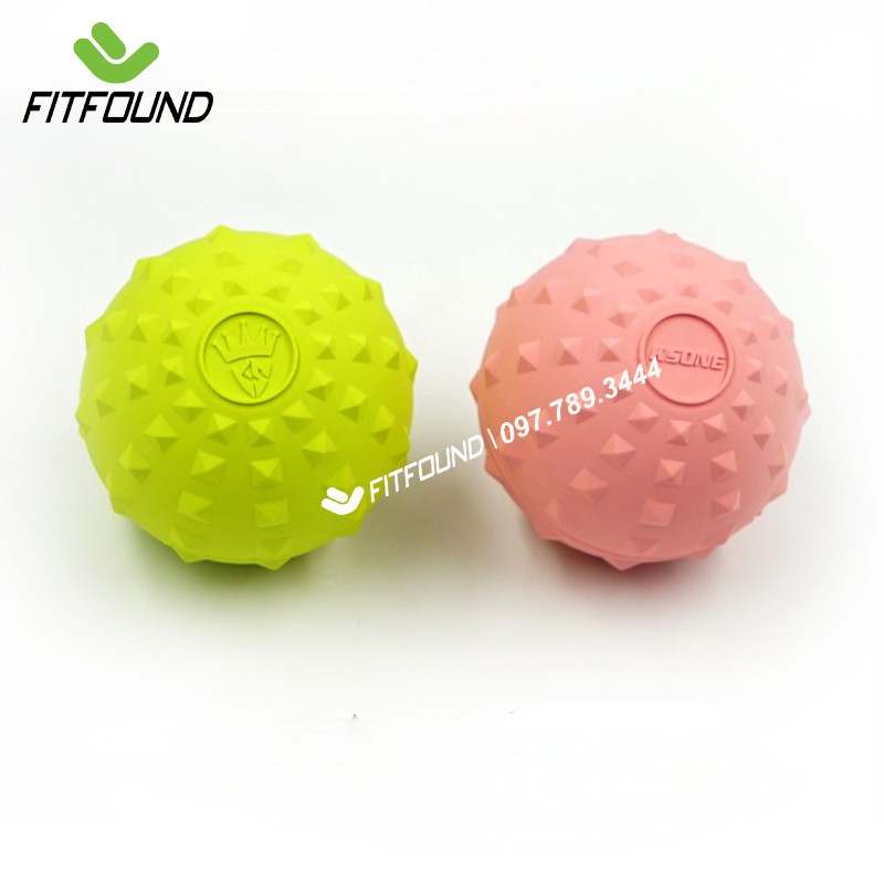 Lacrosse ball - Bóng cao su có gai 3D massage giãn cơ / dãn cơ trị liệu mát xa cỡ  6,3 cm tặng túi đựng Ksone