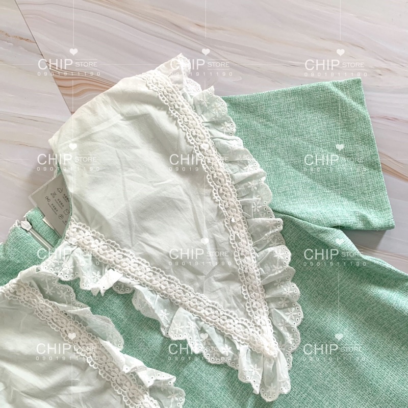 VÁY SUÔNG TWEED CỔ NƠ BÈO KOREA STYLE