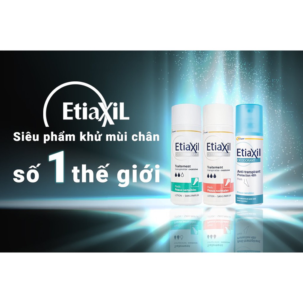 Lăn Khử Mùi Mồ Hôi Chân Và Tay ETIAXIL Détranspirant Traitement Pieds Peaux Normales 100ml - Da Thường