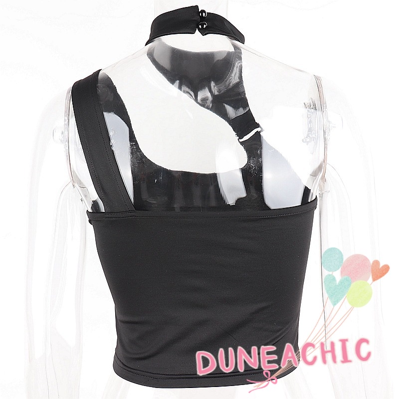 DUNEA Áo Tank Top Cổ Cao Thiết Kế Độc Đáo Cho Phái Nữ
