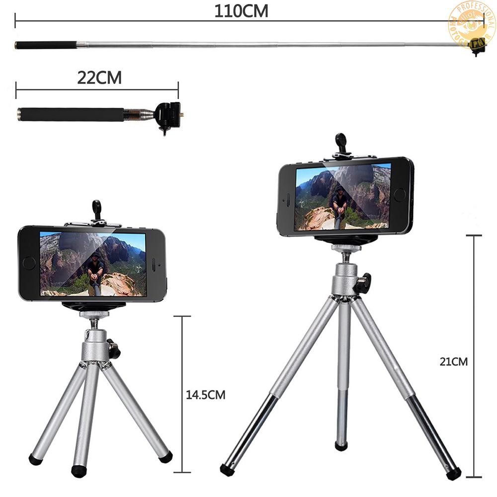 Bộ 10 Ống Kính Góc Rộng 8x Có Thể Tháo Rời + Chân Tripod Cho Điện Thoại