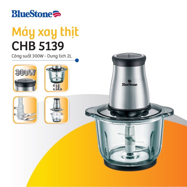 Máy xay thịt bluestone CHB 5139 2 lưỡi dao kép