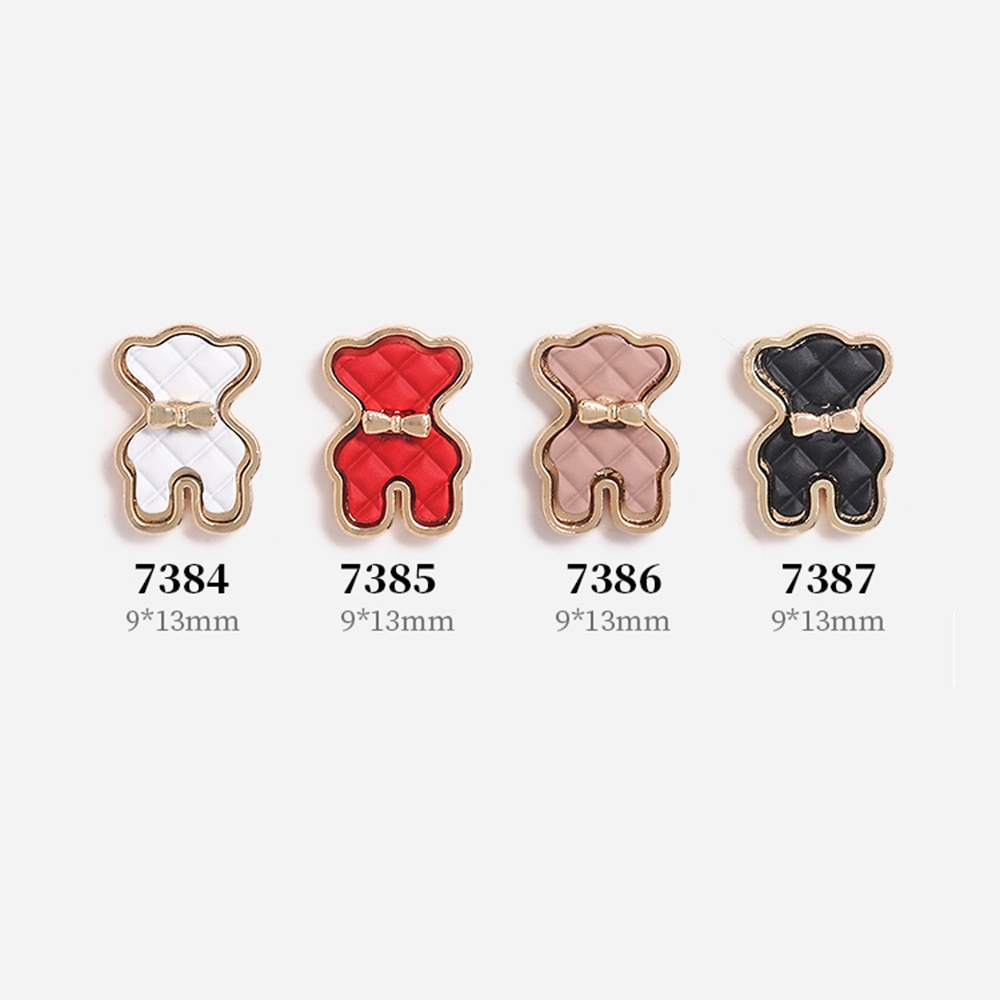 Phụ Kiện Trang Trí Móng Tay Hình Gấu Hoạt Hình 3D Dễ Thương Bằng Hợp Kim