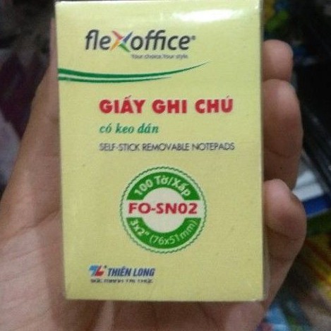 Giấy ghi chú  3x2 (1 xấp - 100 tờ có keo dán)