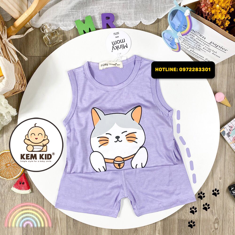 Minky Mom bộ sát nách thun lạnh hình thú